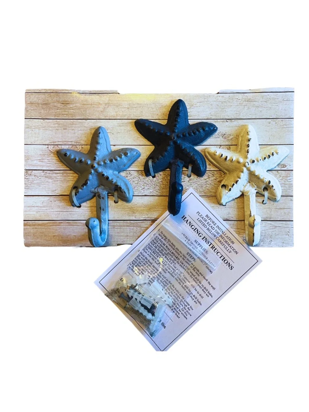 Coastal Decorative Wall Hooks Set of 3 NWT